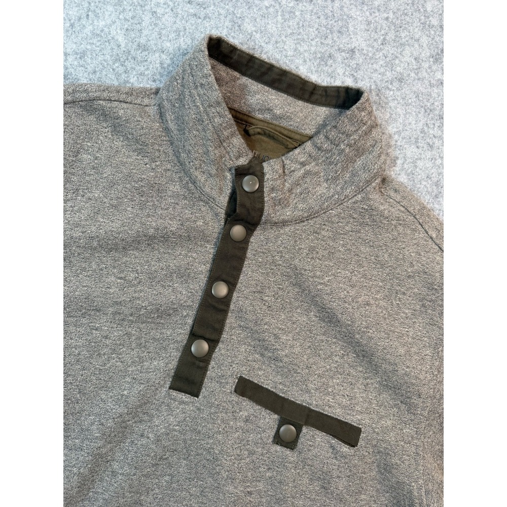 UNTUCKit Mens‎ Large Gray Quarter Snap Mock Neck Pullover Sweater Heathered L